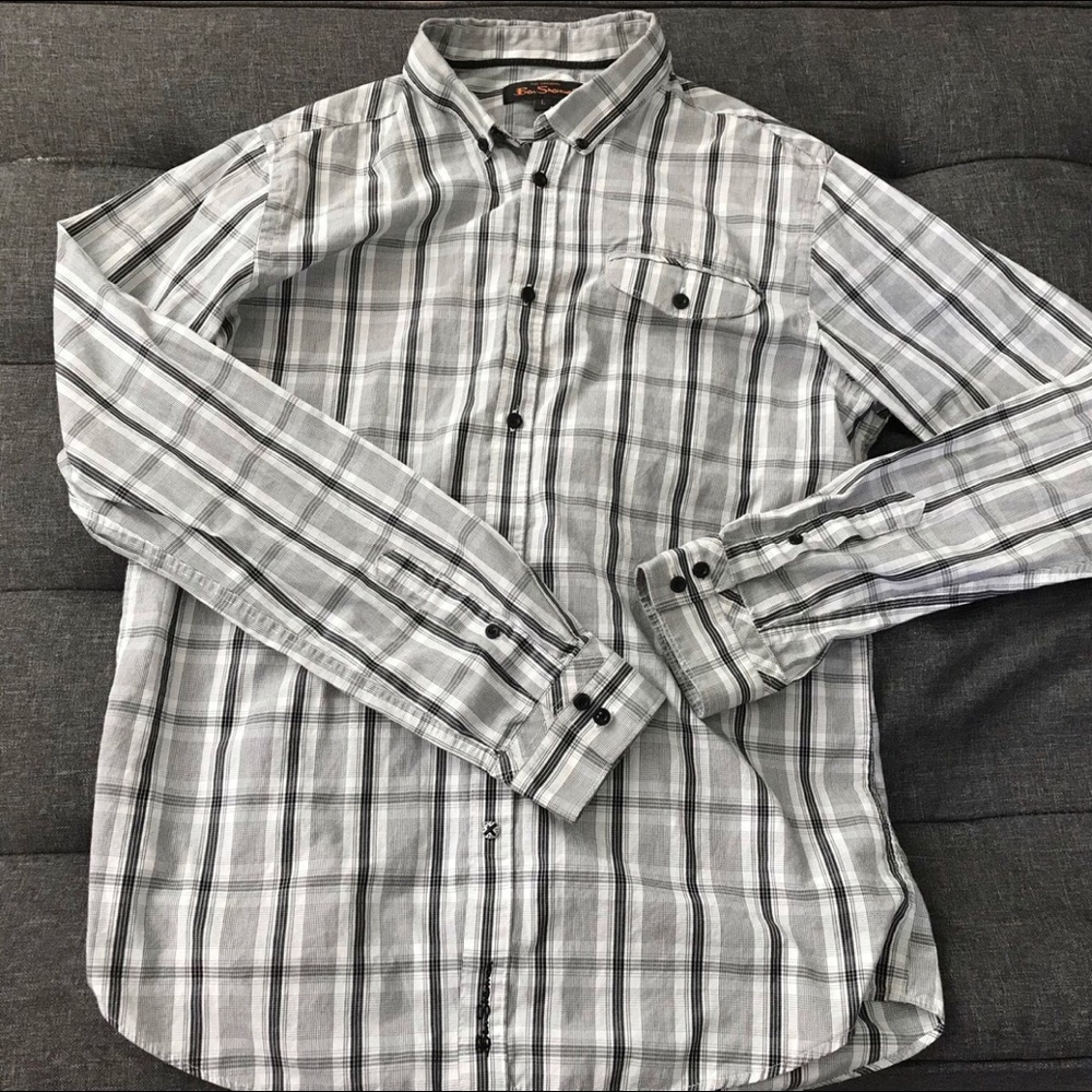 Large black / white plaid Ben Sherman